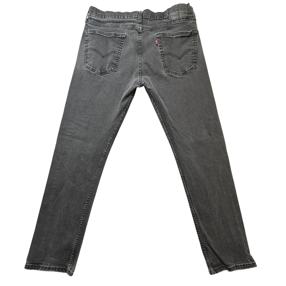 Levis 502 Jeans Mens 36x34 (34x30) Black Stretch Denim Slim Straight Distressed